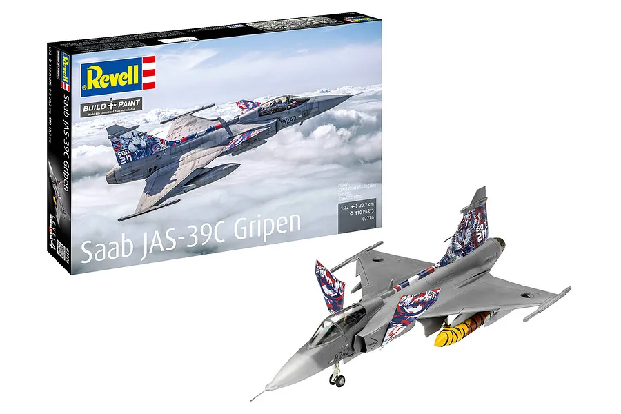 Revell 1/72 Saab JAS-39C Gripen Fighter Scaled Plastic Model Kit image 123162