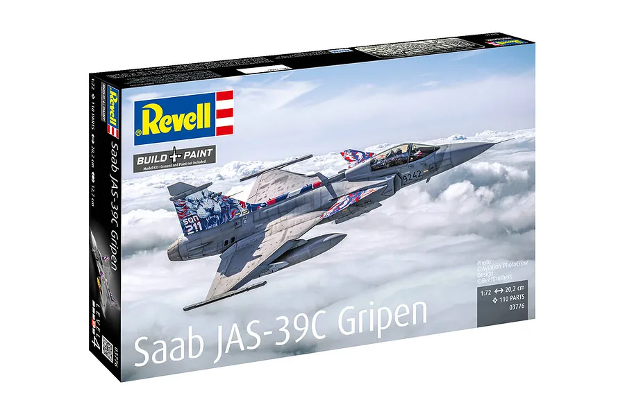 Revell 1/72 Saab JAS-39C Gripen Fighter Scaled Plastic Model Kit image 123164