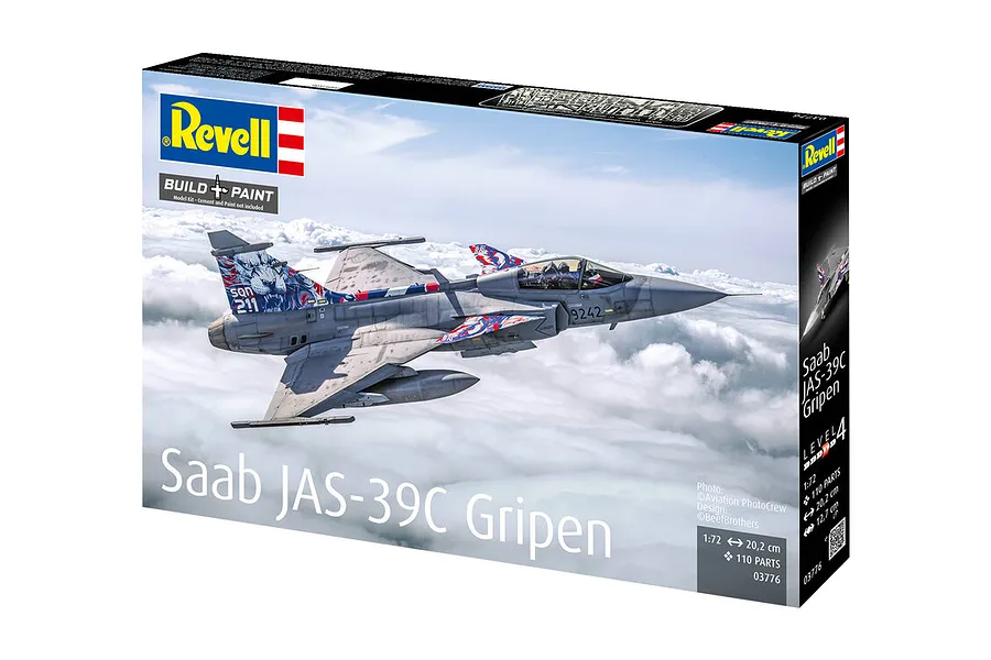 Revell 1/72 Saab JAS-39C Gripen Fighter Scaled Plastic Model Kit image 123166