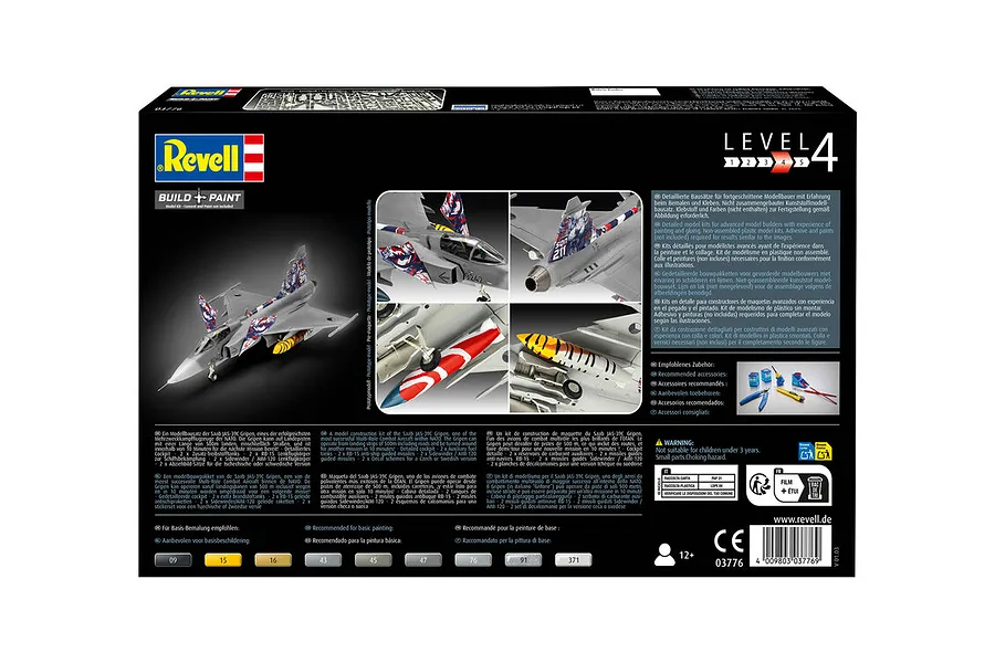 Revell 1/72 Saab JAS-39C Gripen Fighter Scaled Plastic Model Kit image 123167