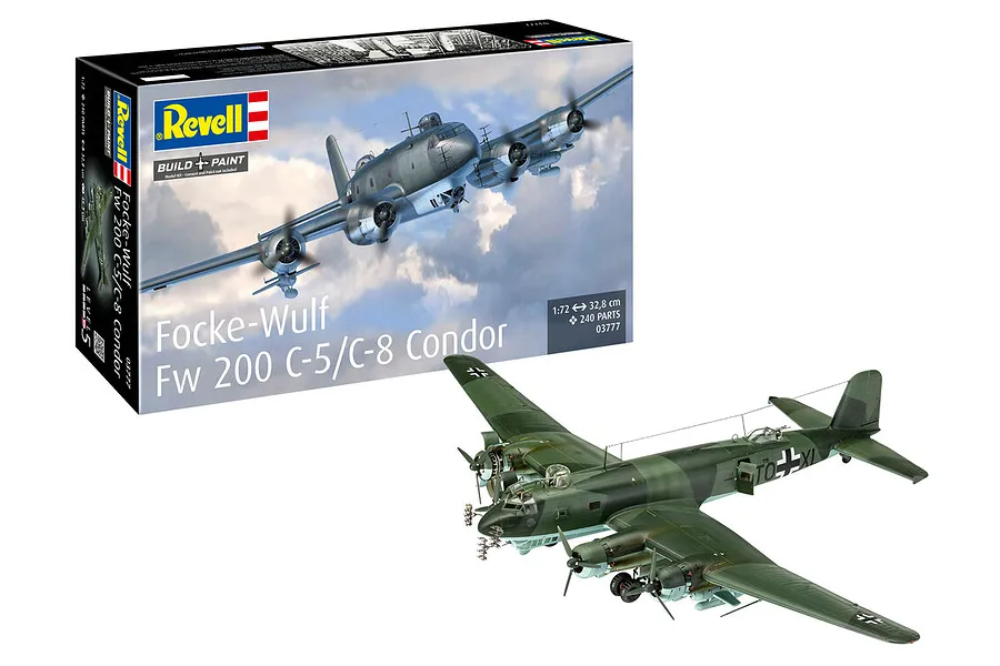 Revell 1/72 Focke-Wulf Fw 200 C-5/C-8 Condor Bomber Scaled Plastic Model Kit image 123168