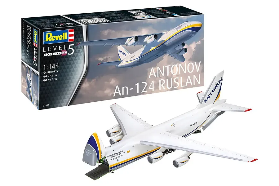 Revell 1/144 Antonov Ruslan An-124 Transport Jet Scaled Plastic Model Kit image 123193