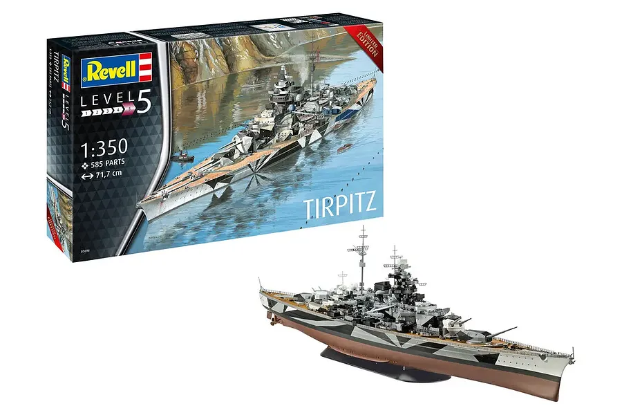 Revell 1/350 Tirpitz Battleship Scaled Plastic Model Kit image 123208