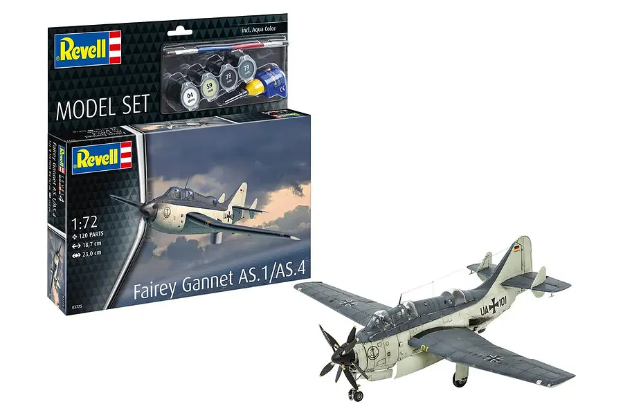 Revell 1/72 Fairey Gannet AS.1/AS.4 Submarine Hunter Scaled Plastic Model Starter Kit image 123262