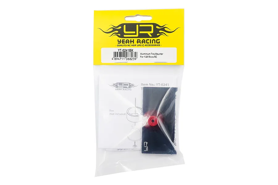 Yeah Racing 1/28 Tyre Mounter (YT-0241BK) in its original retail packaging with a yellow header card.