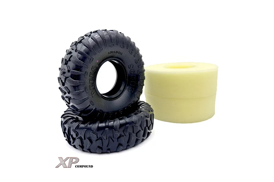 Reefs RC 1.9&amp;quot; Scrub XP Compound (Pink) Tyres with Foam Inserts 2Pcs image 123565