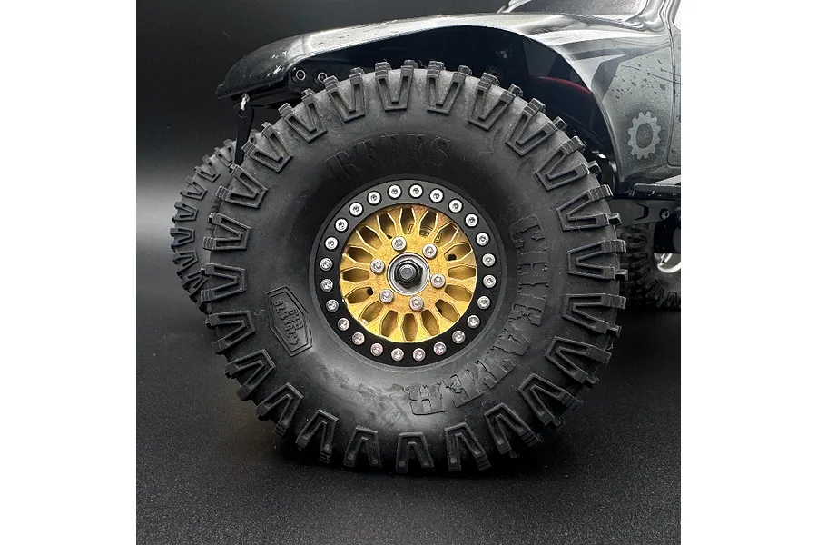 Reefs RC 1.9&amp;quot; Brass Shield Beadlock Rim Wheel Faces 2Pcs image 123579