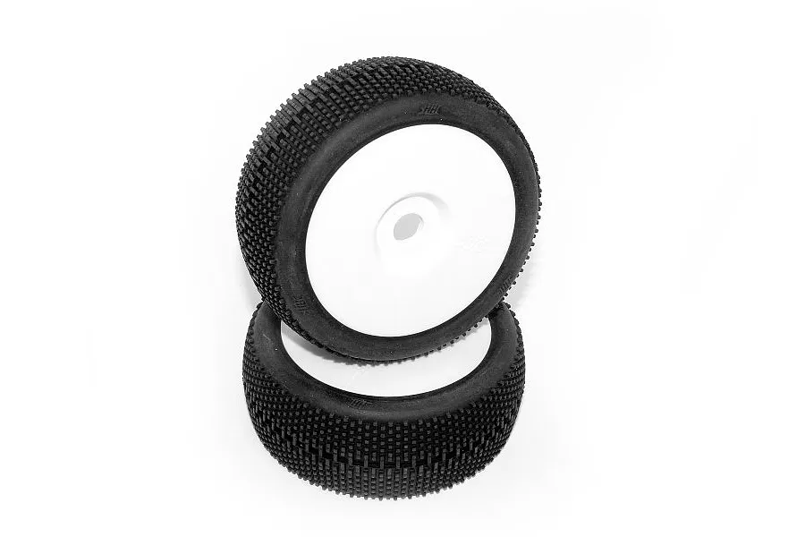 HB 3.3&amp;quot; Megabite Tyres on White Dish Rims - Glued Wheels 2Pcs image 12359