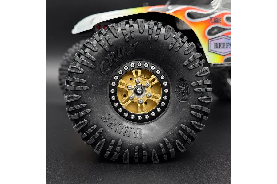 Reefs RC 1.9&amp;quot; Brass Blade Beadlock Rim Wheel Faces 2Pcs image 123581