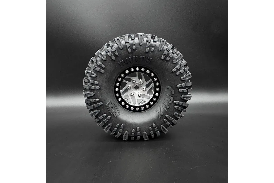 Reefs RC 1.9&amp;quot; Crossman Beadlock Rims with Hubs and Rings 2Pcs - Silver and Black image 123589