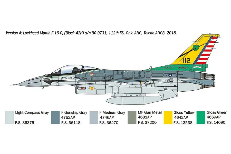 Italeri 1/48 F-16C Fighting Falcon Scaled Plastic Model Kit - War Thunder Edition image 123941
