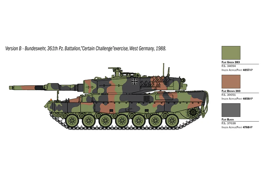 Italeri 1/35 Leopard 2A4 Combat Tank Scaled Plastic Model Kit image 6