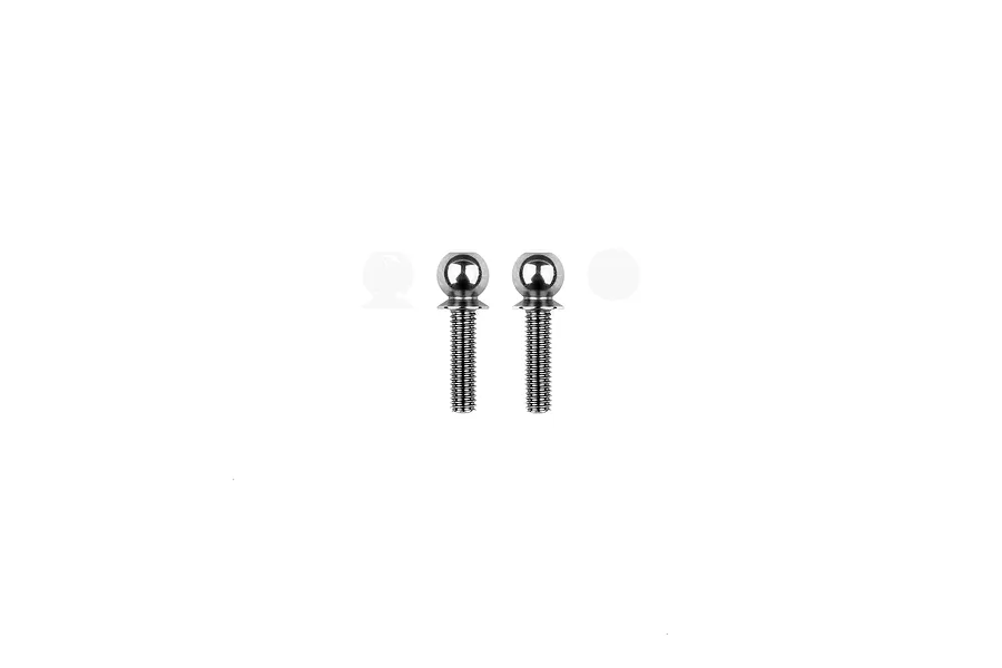 Two Factory Team HD titanium short ballstuds for RC vehicles, shown side-by-side against a white background.