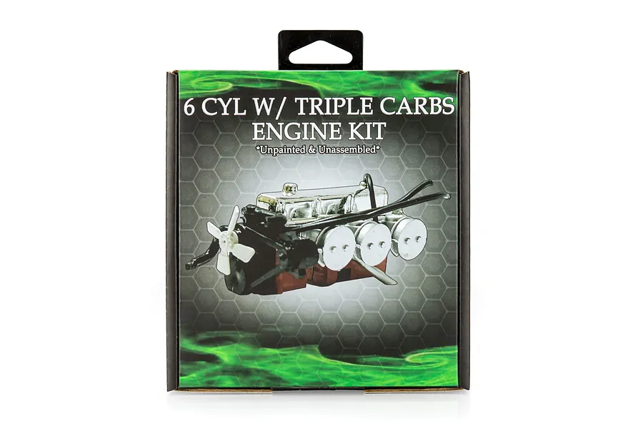 DDA 1/24 LC/LJ 6 Cyl Engine with Triple Carbs Scaled Plastic Model Kit image 124181