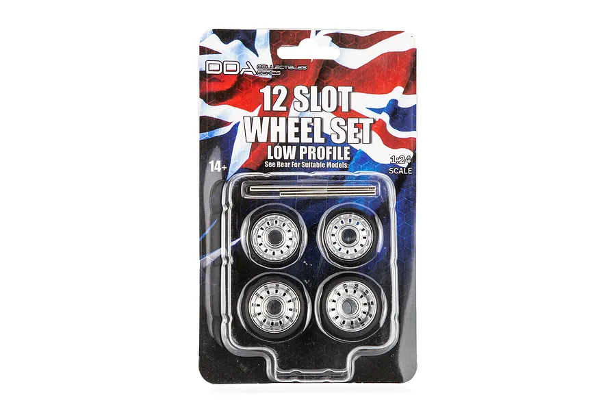 DDA 1/24 Low Profile 12 Slot Scaled Plastic Model Wheel Set 4Pcs image 124189
