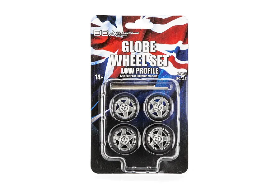 DDA 1/24 Low Profile Globe Scaled Plastic Model Wheel Set 4Pcs image 124190