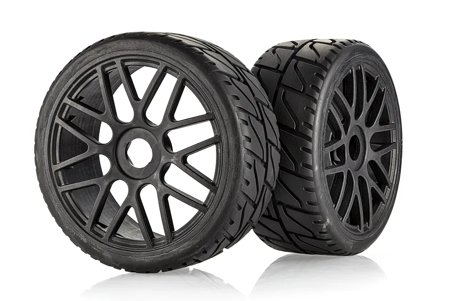 Rovan 5&amp;quot; A5 On Road Tyres on Black Rims - Glued Wheels 2Pcs image 124232