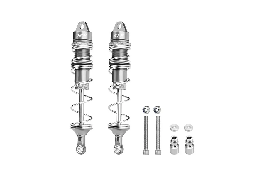 GPM Aluminium 125mm Rear Double Section Shocks 2Pcs - Grey Silver image 124577