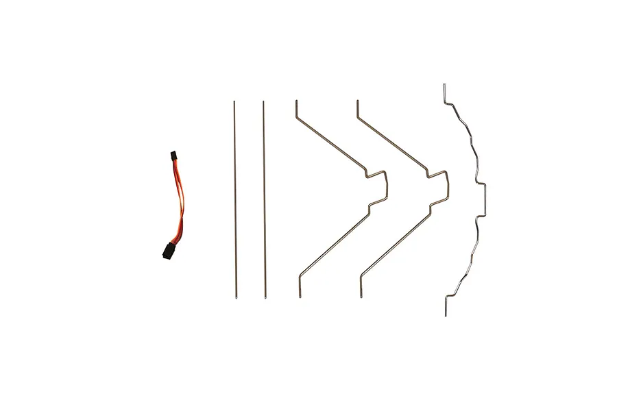 A set of metal float wires and a Y-wire harness for an FMS RC plane, laid out on a plain white background.