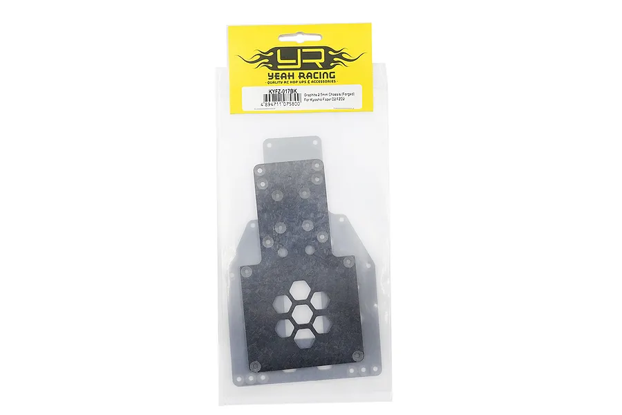 Yeah Racing forged graphite chassis plates for Kyosho Fazer D2 in original retail packaging.