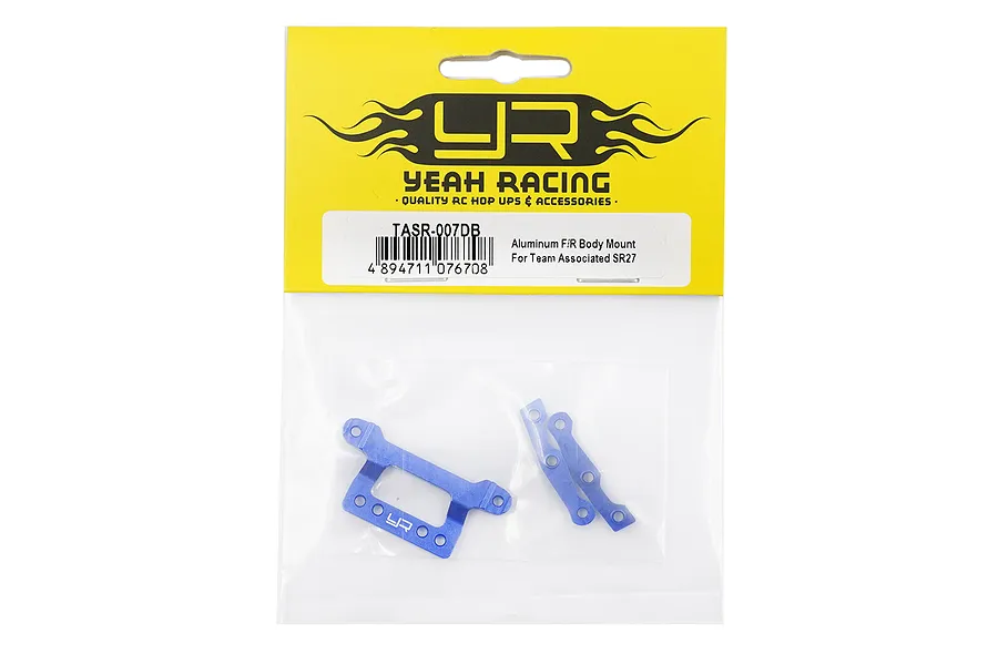 Yeah Racing Aluminium Front and Rear Body Mount Set - Dark Blue image 124801