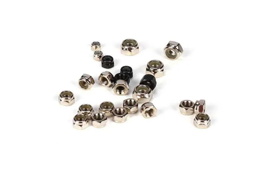 Losi 3,4,5 &amp;amp; 6mm Nylock Nut Set image 12529