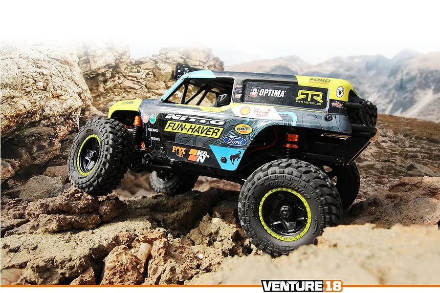 HPI Venture18 U4 Ford Bronco 4400 Flux RC Rock Crawler Electric Brushless 4WD 1/18 Scale RTR - Vaughn Gittin Jr image 125367