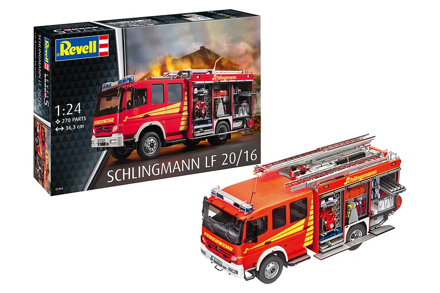 Revell 1/24 Schlingmann LF 20/16 Firetruck Scaled Plastic Model Set image 125394