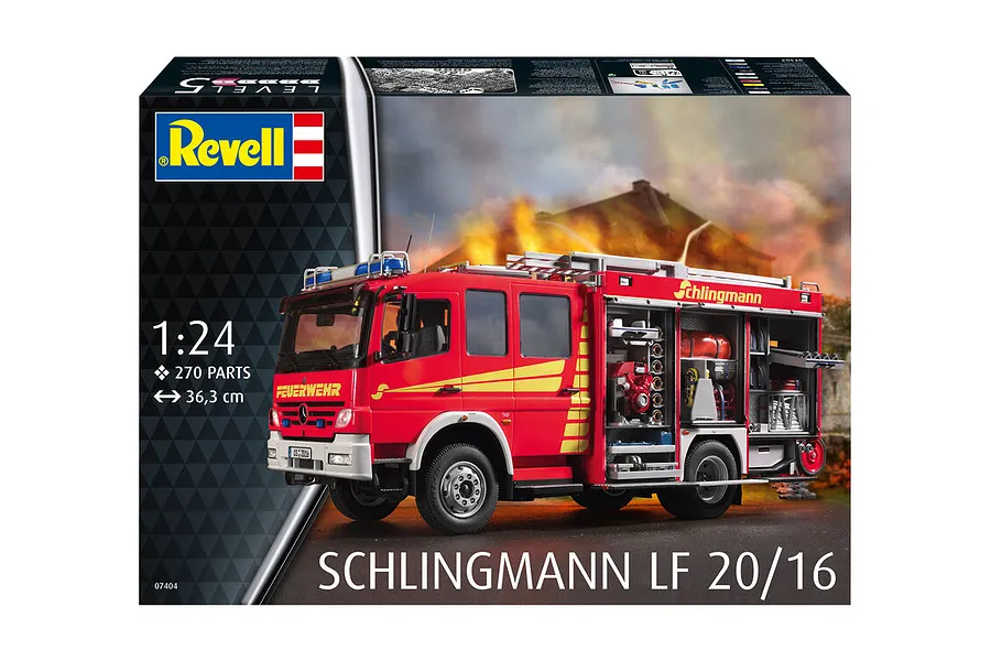Revell 1/24 Schlingmann LF 20/16 Firetruck Scaled Plastic Model Set image 125405