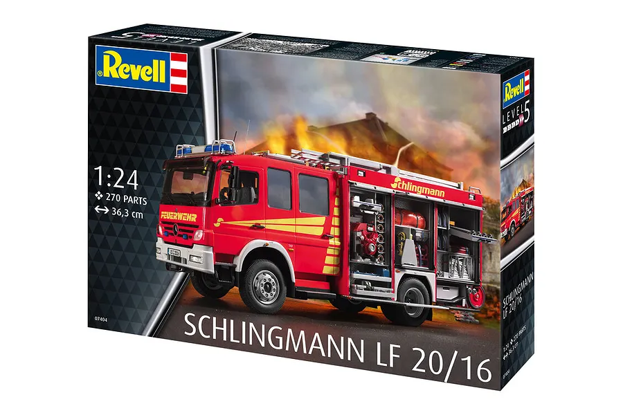 Revell 1/24 Schlingmann LF 20/16 Firetruck Scaled Plastic Model Set image 125406