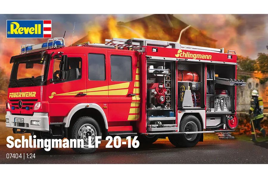 Revell 1/24 Schlingmann LF 20/16 Firetruck Scaled Plastic Model Set image 125407