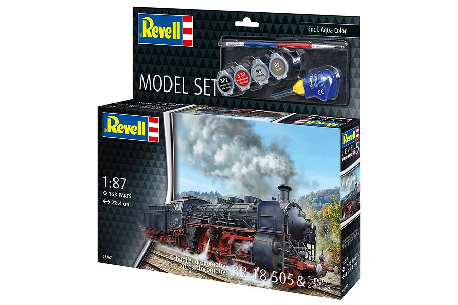 Revell 1/87 Express Loco BR 18 505 Train with Tender Scaled Plastic Model Set image 4