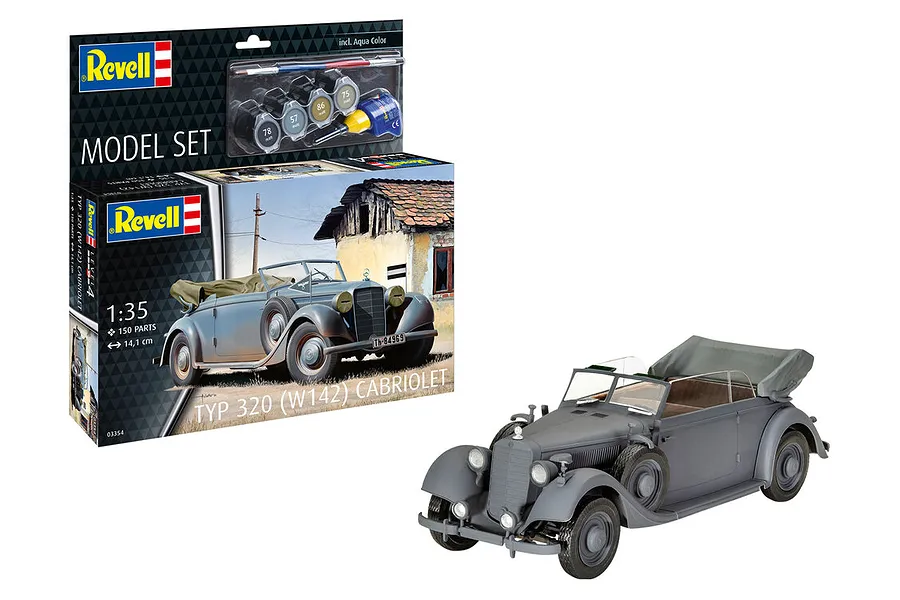 Revell 1/35 Type 320 (W142) Cabriolet Car Scaled Plastic Model Set image 125437