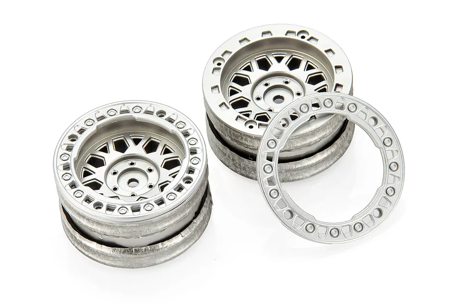 RGT 2.2&amp;quot; R86710 Beadlock Rims 2Pcs - Silver image 125637