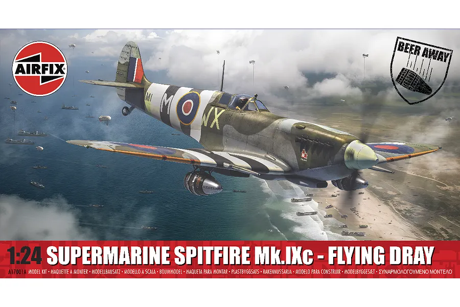 Airfix 1/24 Supermarine Spitfire Mk.IXc Fighter Scaled Plastic Model Kit - Flying Dray  image 126131