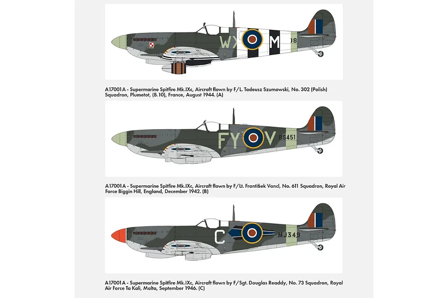 Airfix 1/24 Supermarine Spitfire Mk.IXc Fighter Scaled Plastic Model Kit - Flying Dray  image 126135