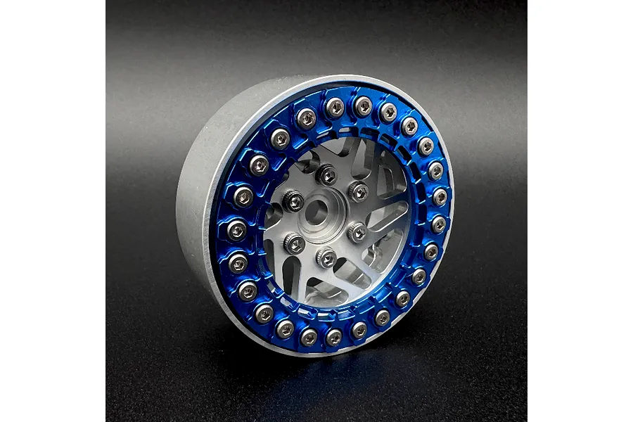 Reefs RC 1.9&amp;quot; Aluminium Sluice Beadlock Rings 2Pcs - Blue image 2