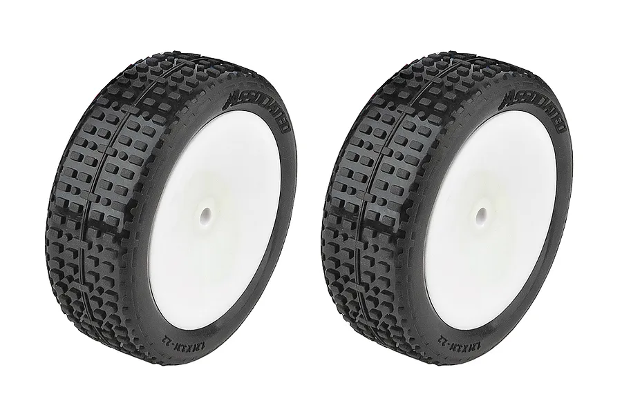 Team Associated 2.2&amp;quot; RB10 Front Tyres on White Dish Rims - Glued Wheels 2Pcs image 126202