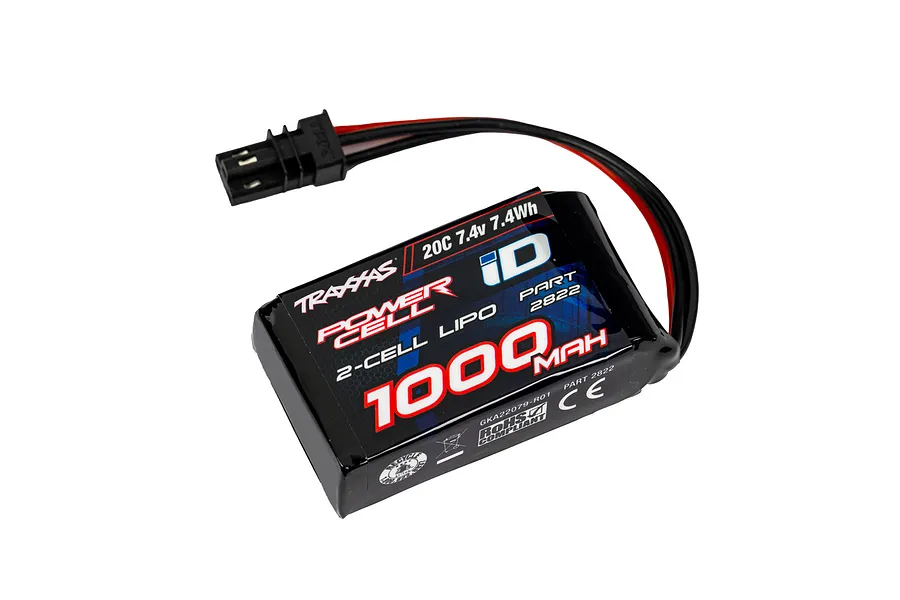 Traxxas Power Cell 7.4V 1000mAh 20C 2S Soft Case LiPo Battery image 126251