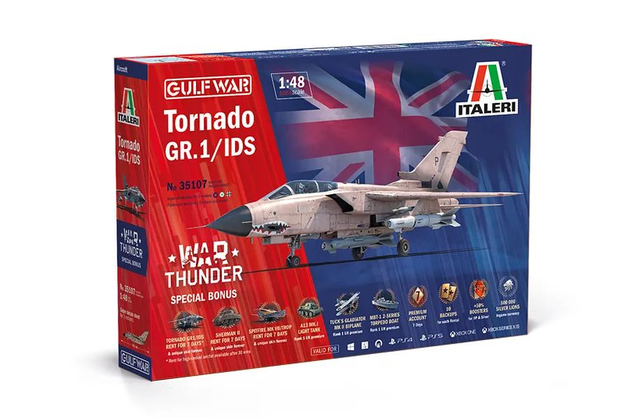 Italeri 1/48 Tornado GR.1/IDS Gulf War Fighter Jet Scaled Plastic Model Kit image 126306