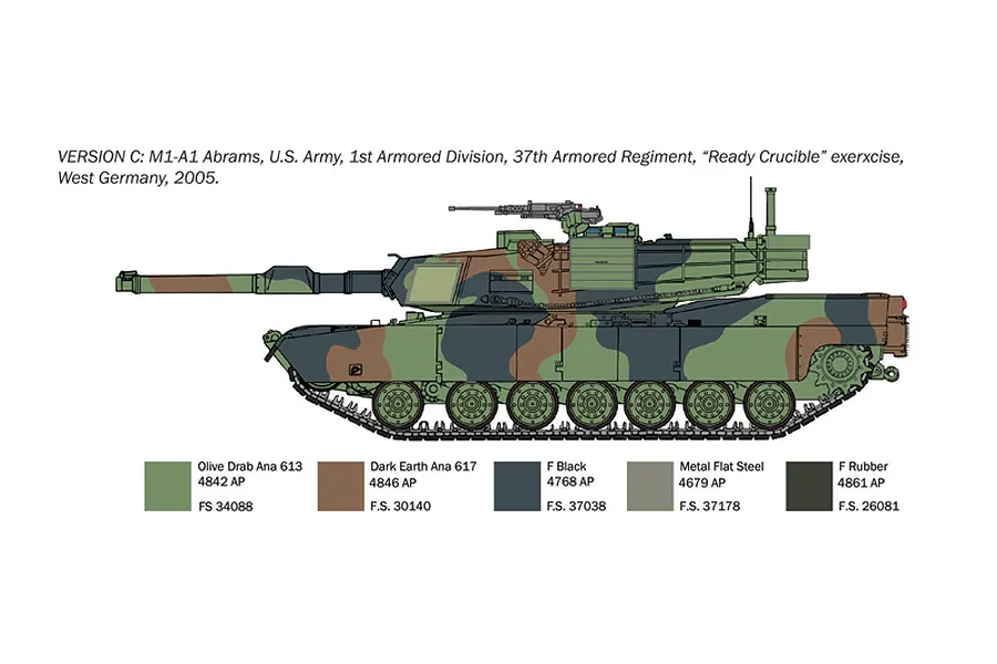 Italeri 1/35 M1A1 Abrams with Australian Decals Tank Scaled Plastic Model Kit - War Thunder image 126312