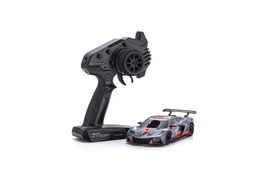 Kyosho Mini-Z MR-04 Chevrolet Corvette C8.R RC Car Electric RWD RTR - Gunmetal/Red image 126461