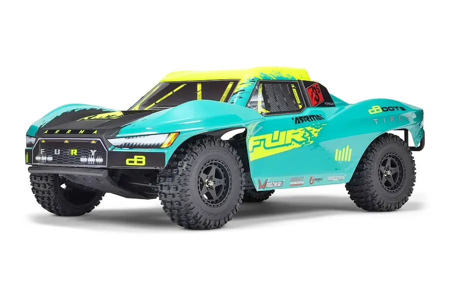 ARRMA Fury 223S BLX RC Short Course Truck Electric Brushless 2WD 1/10 Scale RTR with DSC - Green image 126662