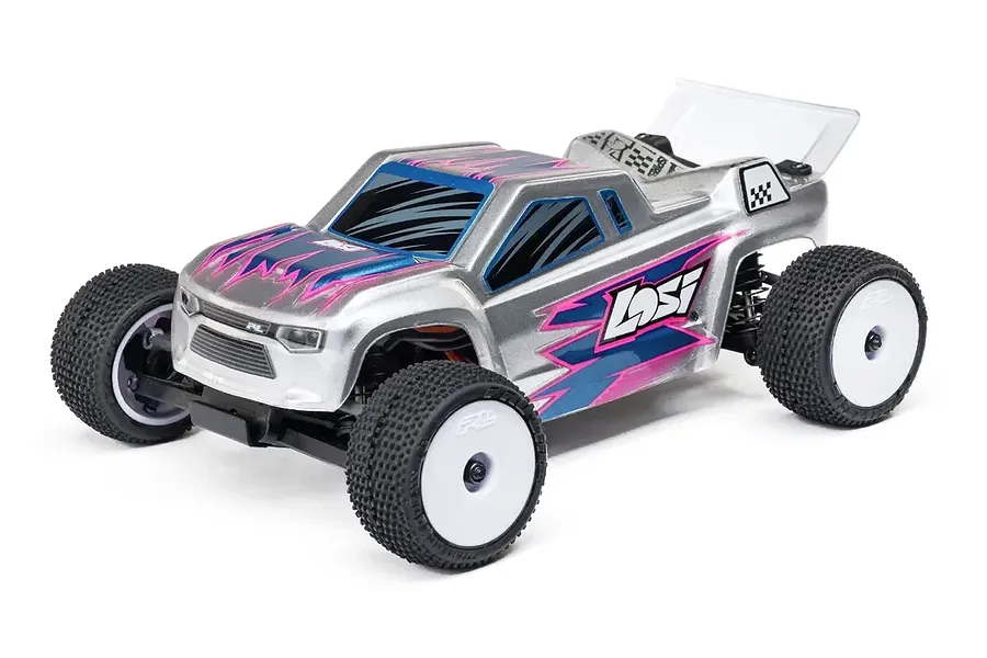 Losi Micro-T RC Stadium Truck Electric 2WD 1/28 Scale RTR - Silver image 126675