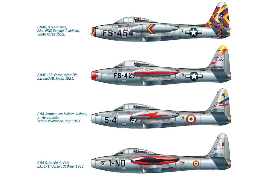 Italeri 1/72 F-84G Thunderjet Bomber Scaled Plastic Model Kit image 126721
