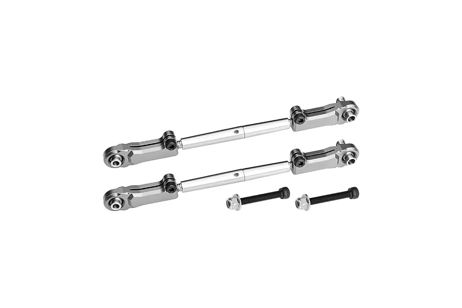 GPM Aluminium &amp;amp; Stainless Steel Rear Adjustable Upper Arm Tie Rods 2Pcs - Grey Silver image 126898