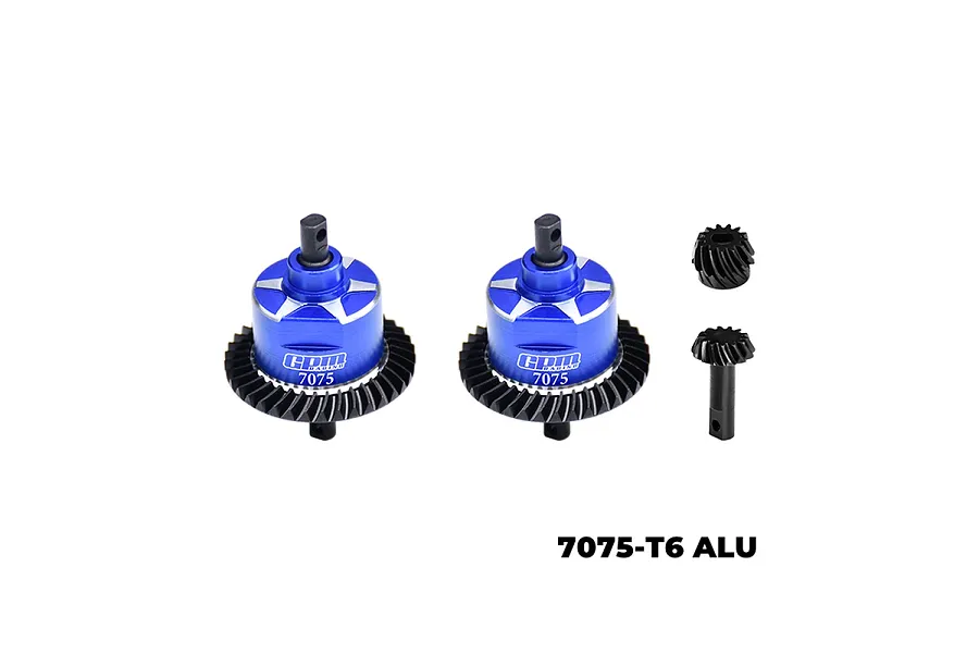 GPM Steel &amp;amp; Aluminium Front &amp;amp; Rear Complete Differential Set - Blue image 126976