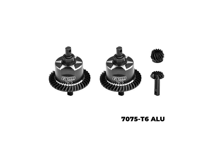 GPM Steel &amp;amp; Aluminium Front &amp;amp; Rear Complete Differential Set - Black image 126977
