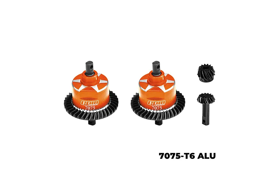 GPM Steel &amp;amp; Aluminium Front &amp;amp; Rear Complete Differential Set - Orange image 126979