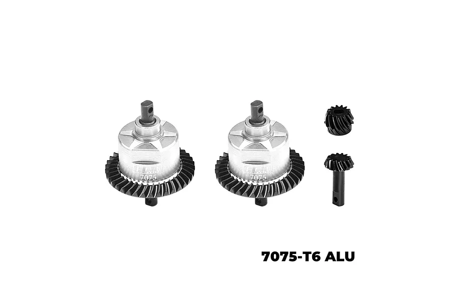 GPM Steel &amp;amp; Aluminium Front &amp;amp; Rear Complete Differential Set - Silver image 126981